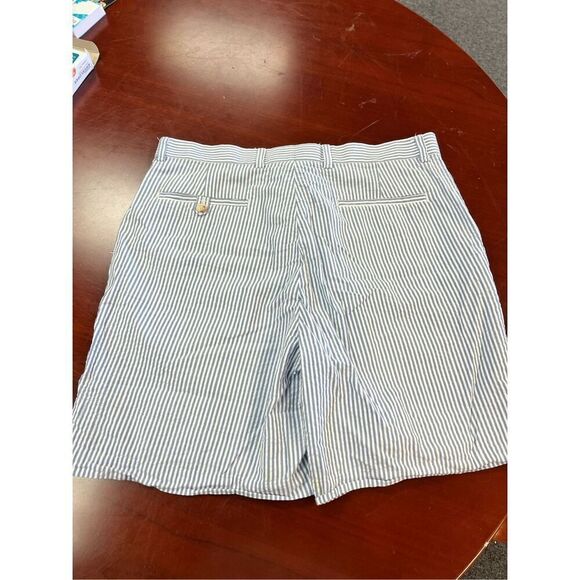 Bobby Jones Players Blue & White Seersucker Blue & White Stripe Bermuda Shorts s - Picture 5 of 5